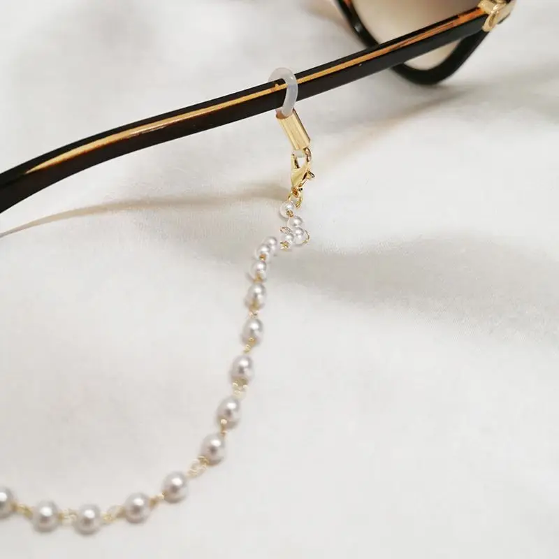

Metal Pearl Beaded Reading Glasses Chain Sunglasses Holder Eyewear Retainer U4LF