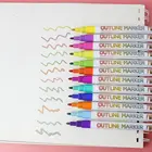 12 цветов контурный маркер для рисования ручка с двойной линией самодельный альбом для скрапбукинга металлический маркер блестящий для рисования