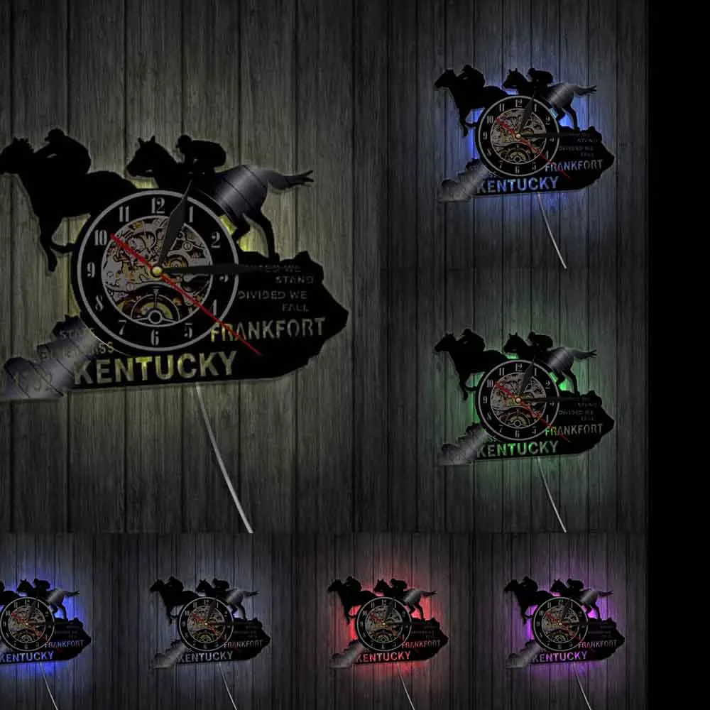 Настенные декоративные часы с изображением лошади виниловые записью настенные