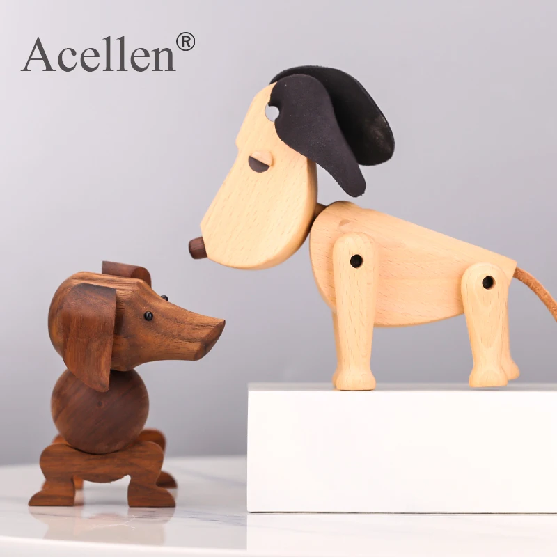 Деревянные фигурки таксы ручной работы для детской комнаты спальни гостиной