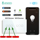 Настенный диммер BSEED с Wi-Fi, светодиодный переключатель с двойным касанием, умное управление, работает с Tuya Alexa Smart Life, закаленное стекло