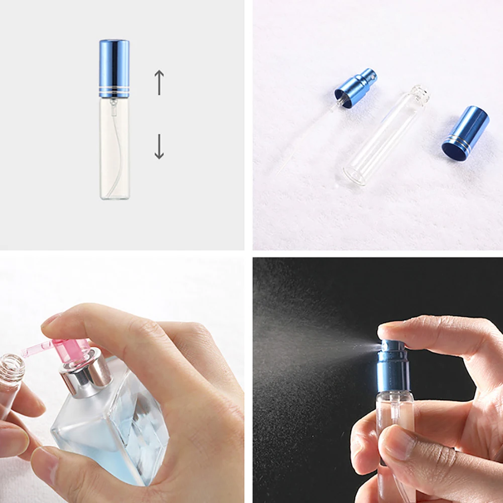 10ml Mini Portable Lightweight Travel Refillable Perfume Glass Atomizer Empty Spray Bottle Easy to Use Size Portabl | Красота и