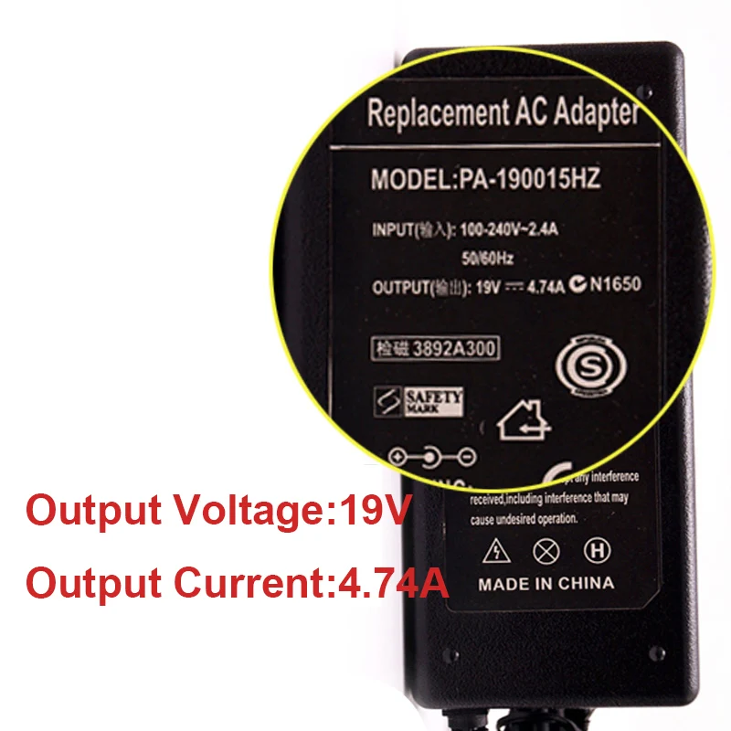 Оптовая продажа 19V 4.74A 90W 7 4*5 0mm Замена ноутбука AC адаптер питания зарядное