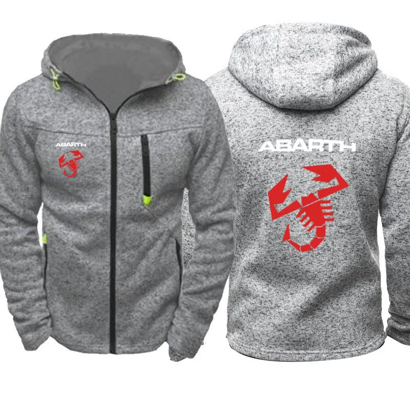 

Hoodies Men Abarth Car Logo Print Casual Hip Hop Harajuku Long Sleeve Hooded Sweatshirts Mens zipper Jacket Man Hoody Clothing