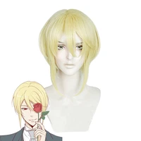 anime moriarty the patriot william james moriart cosplay wig blonde short heat resistant synthetic hair free wig cap