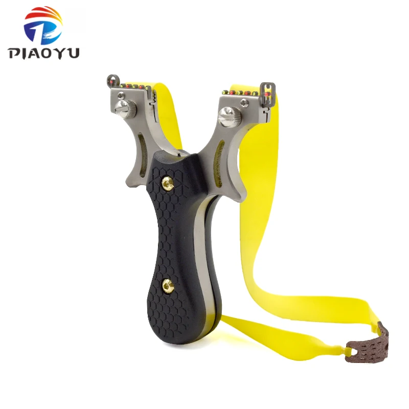 

Stainless Steel Flat Rubber Band Slingshot Resin Patch Horizontal Sighting Precision Fast Pressure Slingshot for Outdoor Sports
