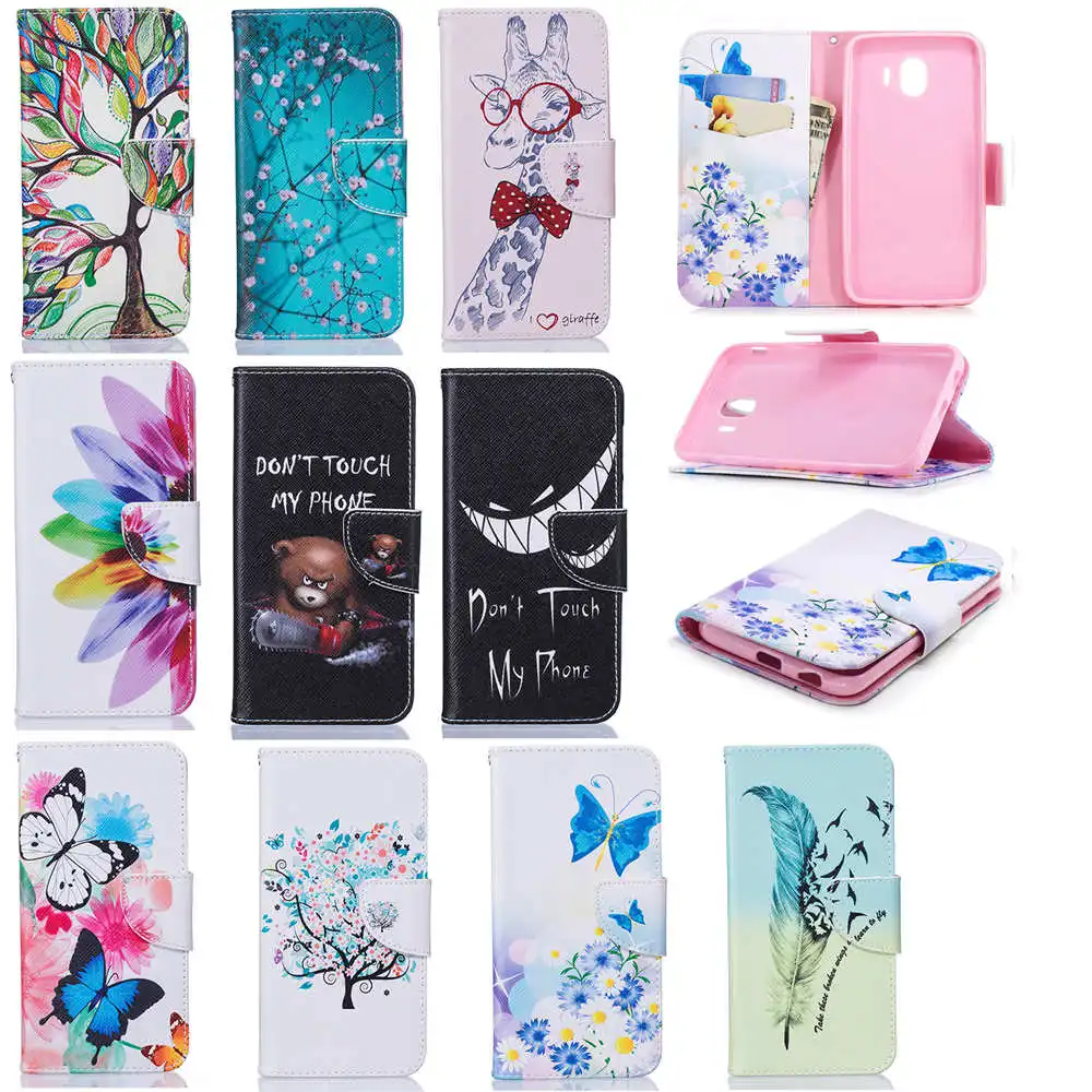 Чехлы для телефонов Samsung Galaxy J3 кожаный чехол с откидной крышкой 2016 J4 J6 Plus 2018 J5 J7 2017 |