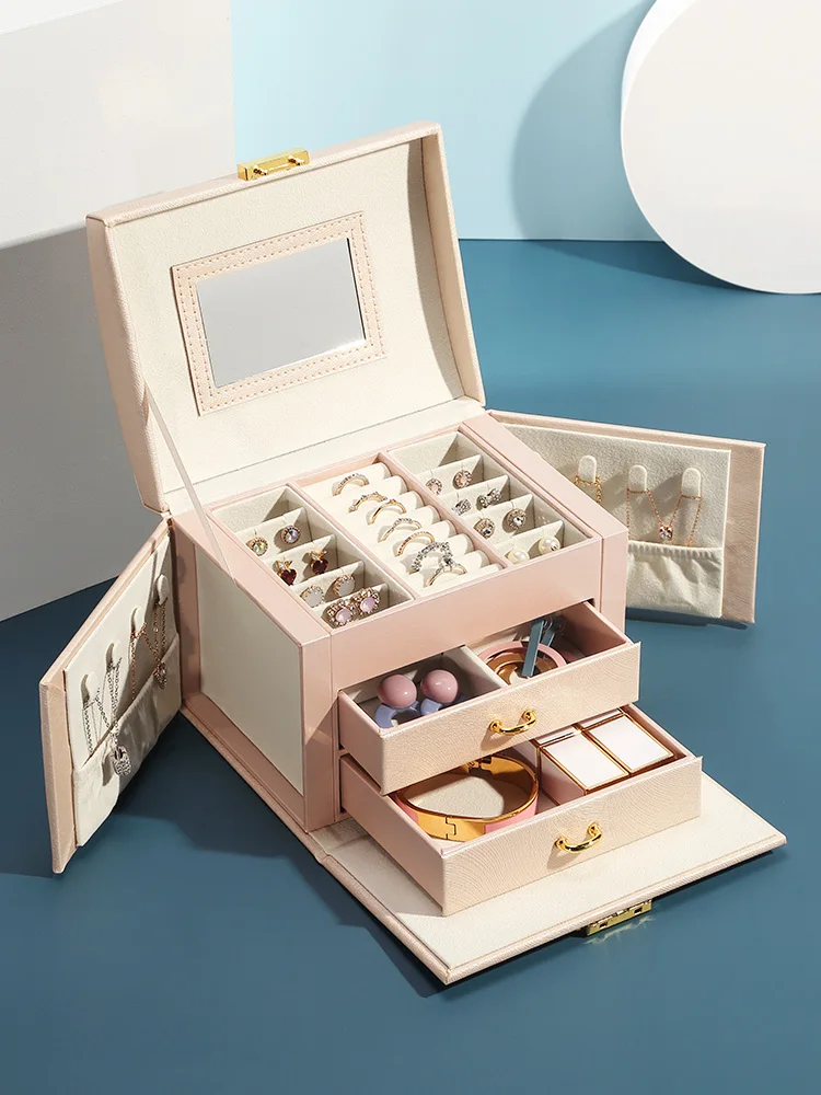 

Jewelry Packaging Box Casket Box For Jewelry Exquisite Makeup Case Jewelry Organizer Container Boxes Graduation Birthday Gift