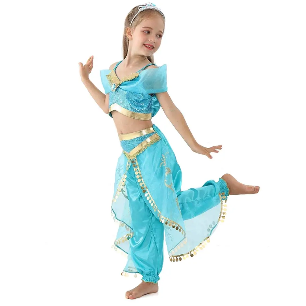 Платье принцессы для девочки нарядное платье Аладдина Хэллоуина Жасмин с