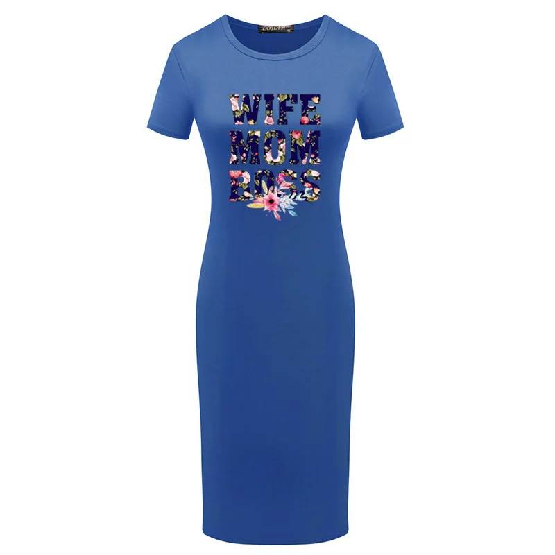 

Sexy Elegant Party Women Bodycon Dress Summer Short Sleeve Letter Printing Black Pencil Dress Plus Size Vintage Robes Vestido