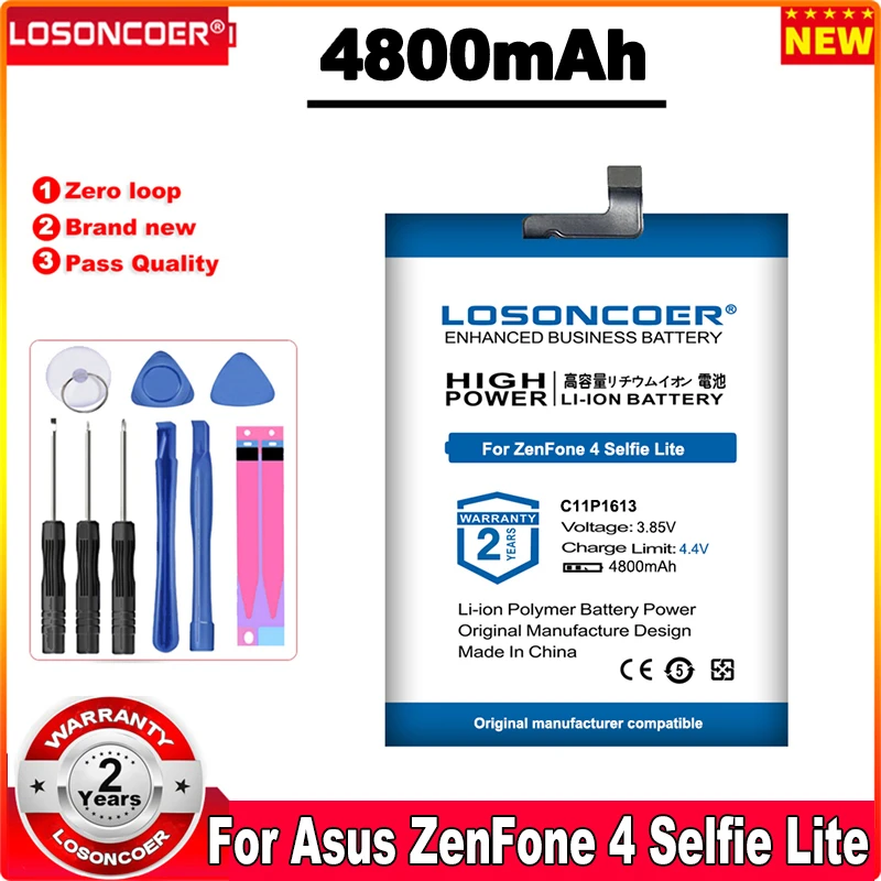 

Аккумулятор LOSONCOER 4800 мАч C11P1613 для Asus ZenFone 4 Selfie Lite ZB520KL мобильный телефон