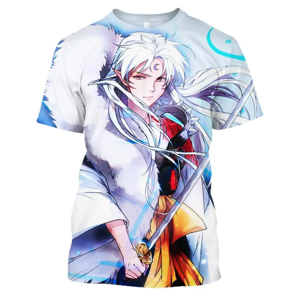 

LIASOSO New Harajuku Style Pullover Tee Men Women Casual T-Shirt Caroon Anime Inuyasha 3D Print T Shirt Tops Brand Clothing A038