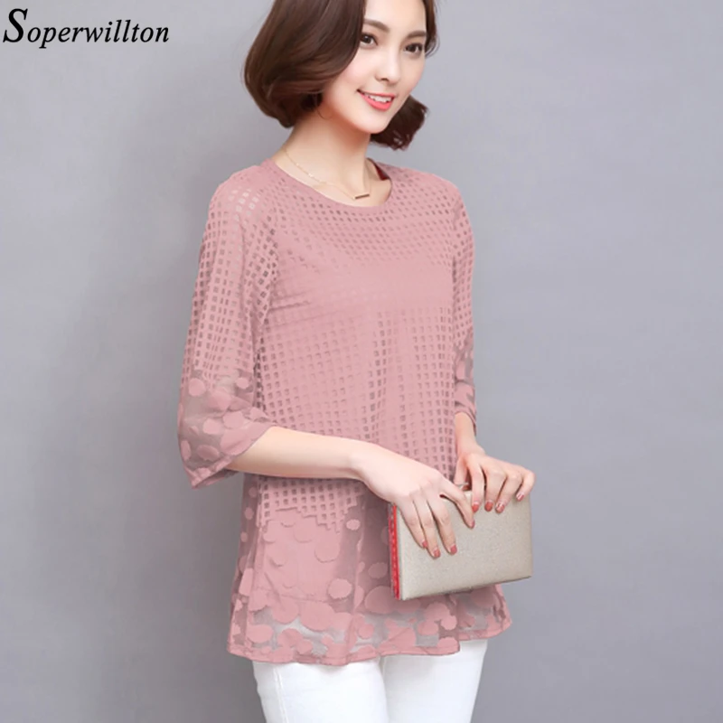 Топы размера плюс 5XL женская блузка шифоновая рубашка 2021 летняя Кружевная блуза с