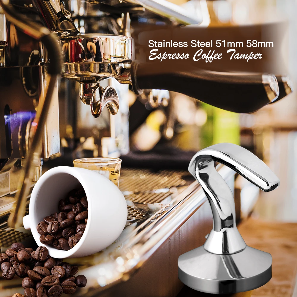 

51/54/58MM STAINLESS STEEL Handle Coffee Tamper Espresso Powder Flat Press Hammer Coffee Tamper Grinder Espresso Barista Tool