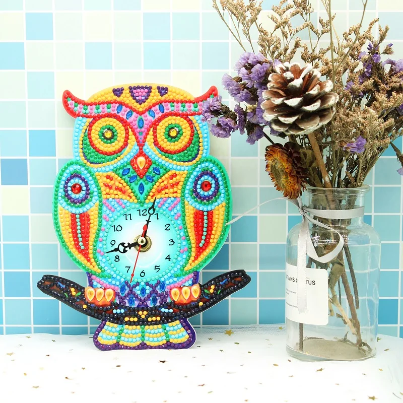 Новое поступление 5D DIY алмазные часы настенные украшения Алмазная картина Сова