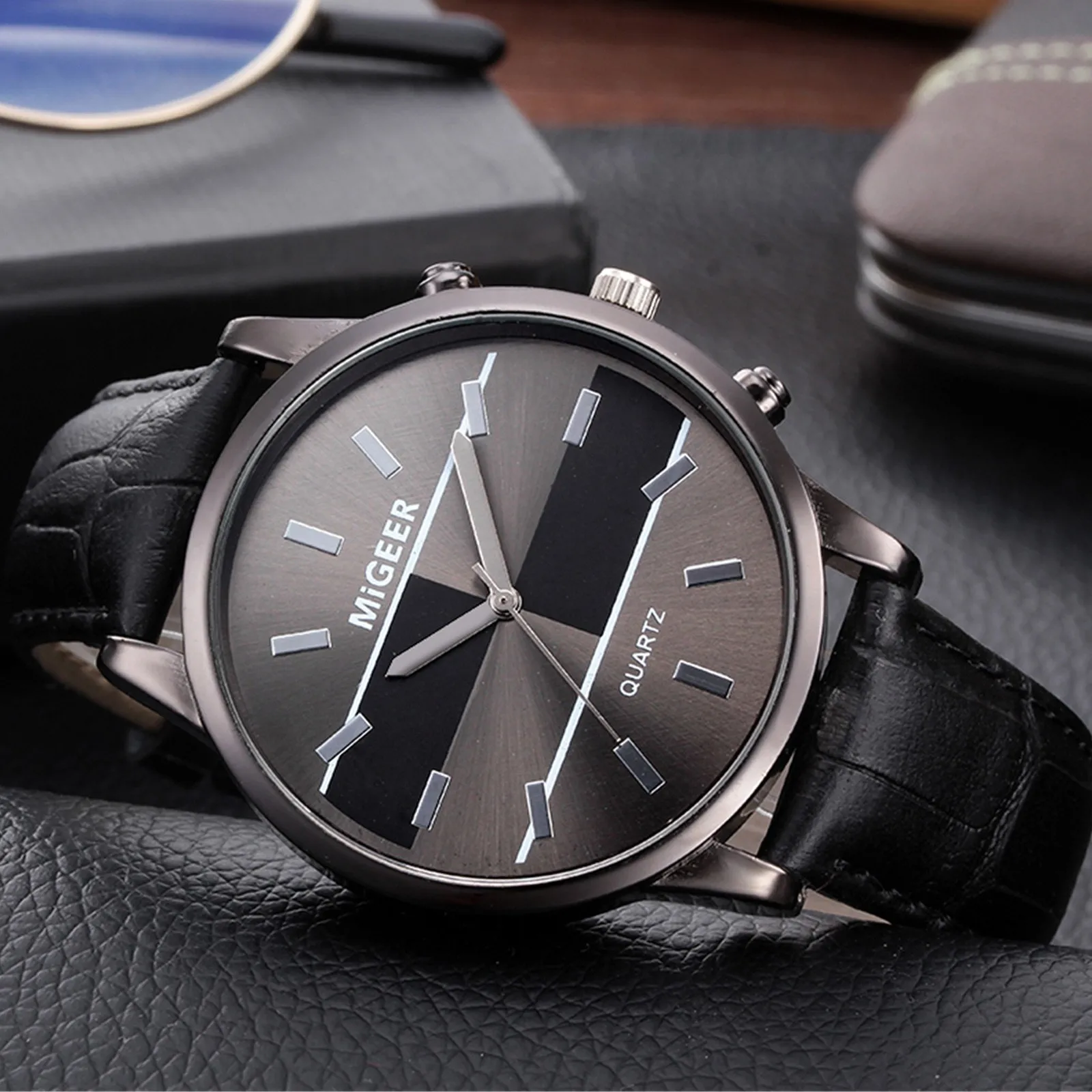

2020 Casual Men's Watch Mechanical PU Leather Simple Wristwatch Minimalist Men Watch Men's Watch Gift Masculino relogio Zegarek