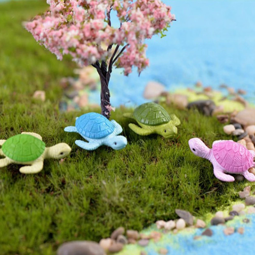 

4PCS Mini Turtle Tortoise Miniature Fairy Garden Decoration DIY Doll House Terrarium Micro Landscape Decoration