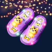 luminous slippers children shoes comfortable led light kid baby home shoes cool cartoon smile pattern soft pvc non slip footwear