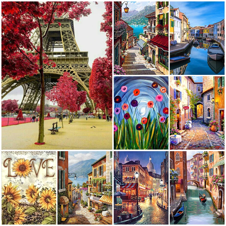 

5d diy алмазная живопись, вышивка крестиком, пейзаж, стиль, набор для строительства стразы, вышивка, мозаика, искусство, живопись, украшение, по...