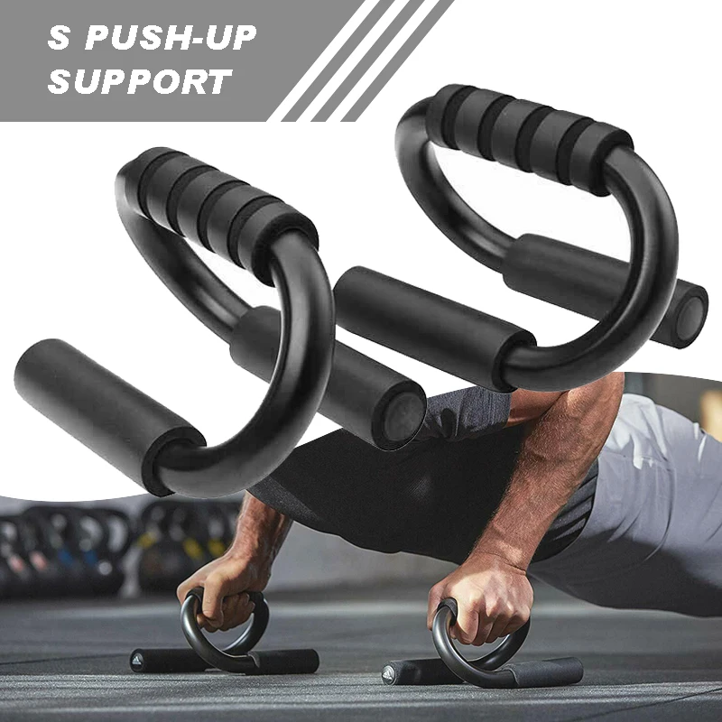 1 Pair Foam Grips Push-up Bar Stands Strength Training Tools S-shaped Brackets Home Gym Chest Abdominal Equipment | Спорт и