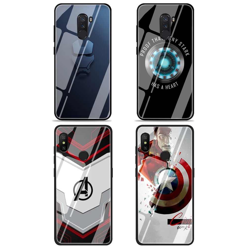 Чехол для телефона из закаленного стекла с супергероем Marvel Железный человек Xiaomi