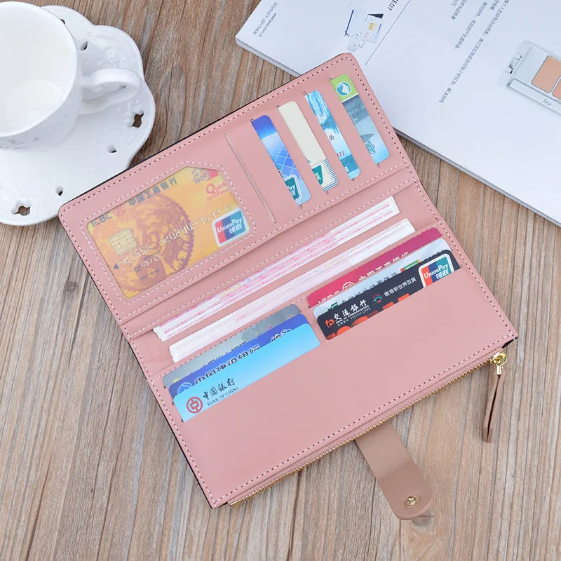 New style ladies wallet women long zipper buckle Korean fashion printing thin wallet multi-card position soft wallet card case