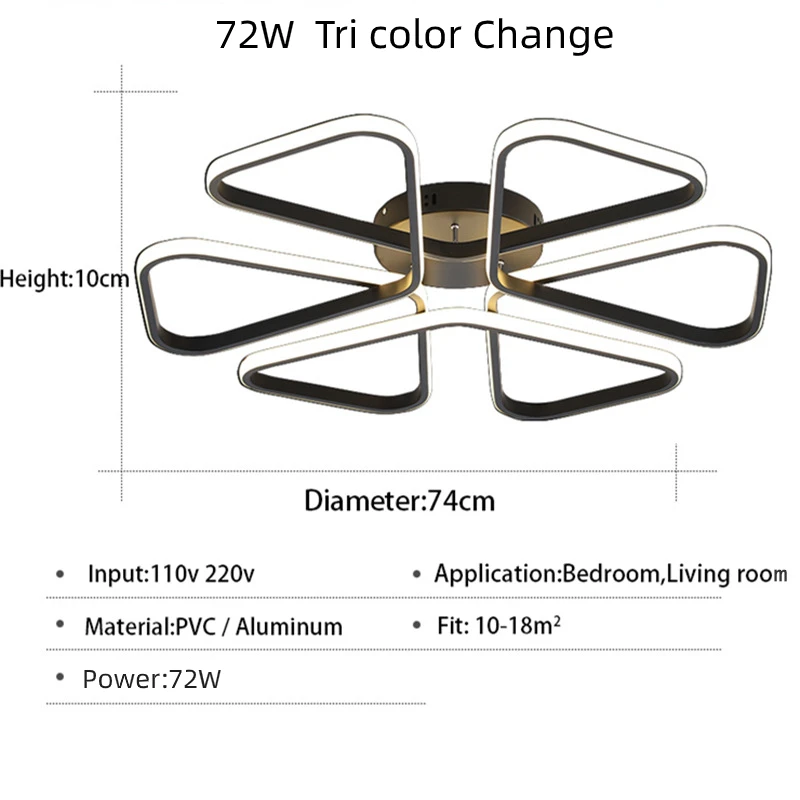 

Creative Led Ceiling Lights For Living Room Nordic Chandelier Luminary Lamp Tri Color Change