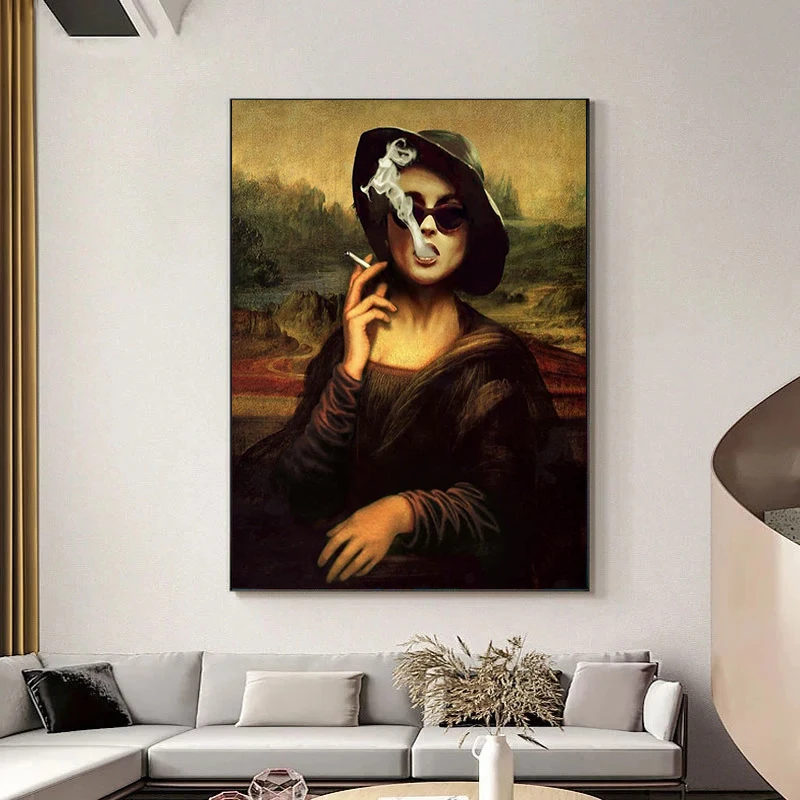 Забавная картина на холсте Dream Na Lisa украшение для курения настенная HD печатные