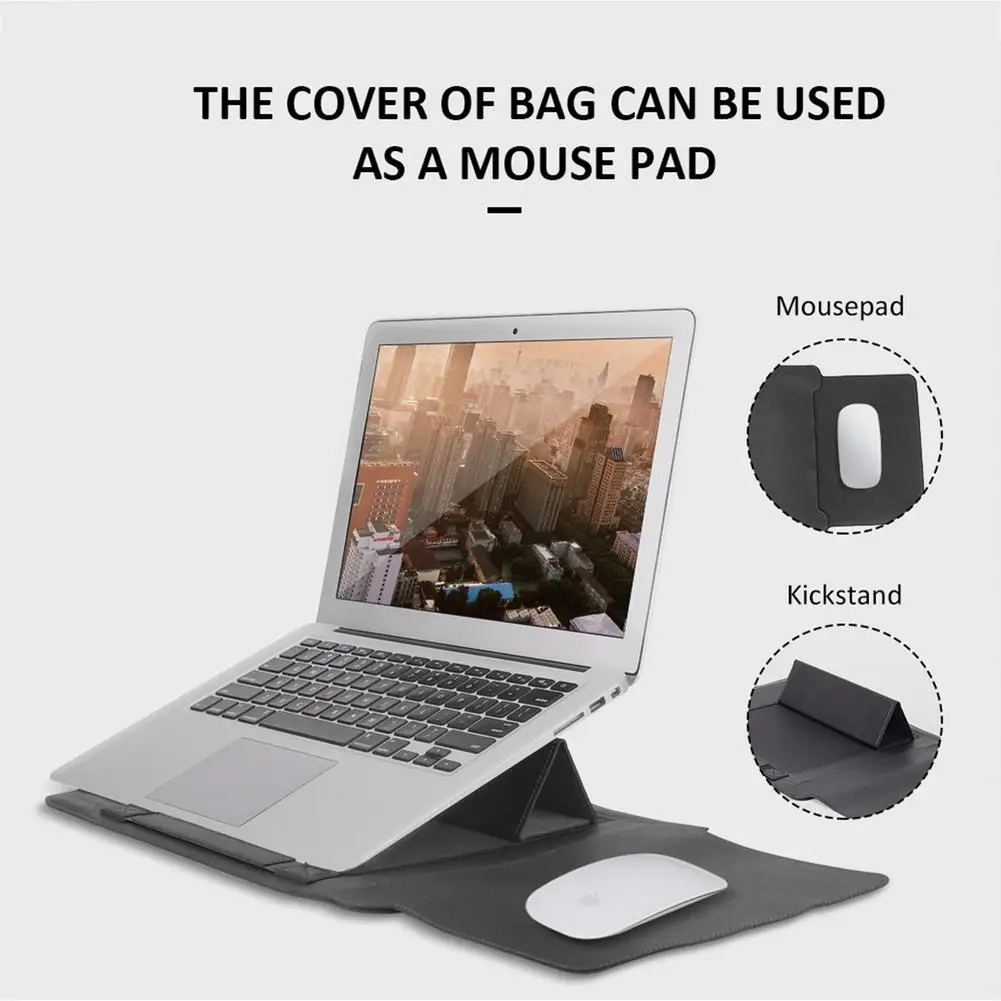 Чехол-подставка из мягкой искусственной кожи для ноутбука Macbook Air Pro 13 14 15 6 дюймов
