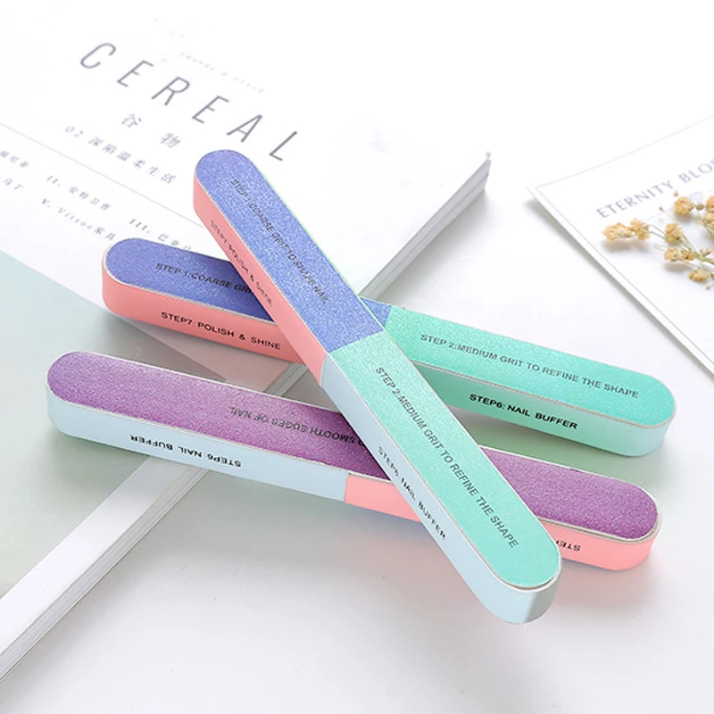 3PCS/LOT Six-Sided Polishing Nail File Matte Strip Nail File Sanding Nail File Durable Buffer Block for Manicure Art Accessories