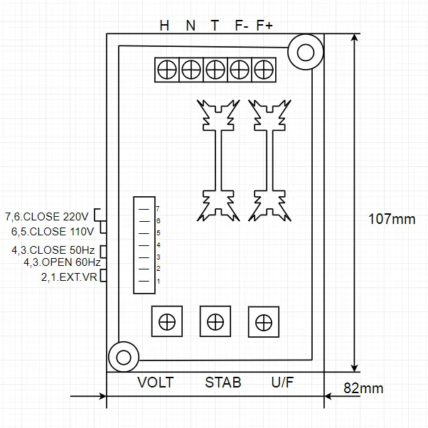 

KI-DAVR-50S 5kw Kipor AVR Generator Automatic Voltage Regulator Single Phase Volt Stabilizer 10 wires