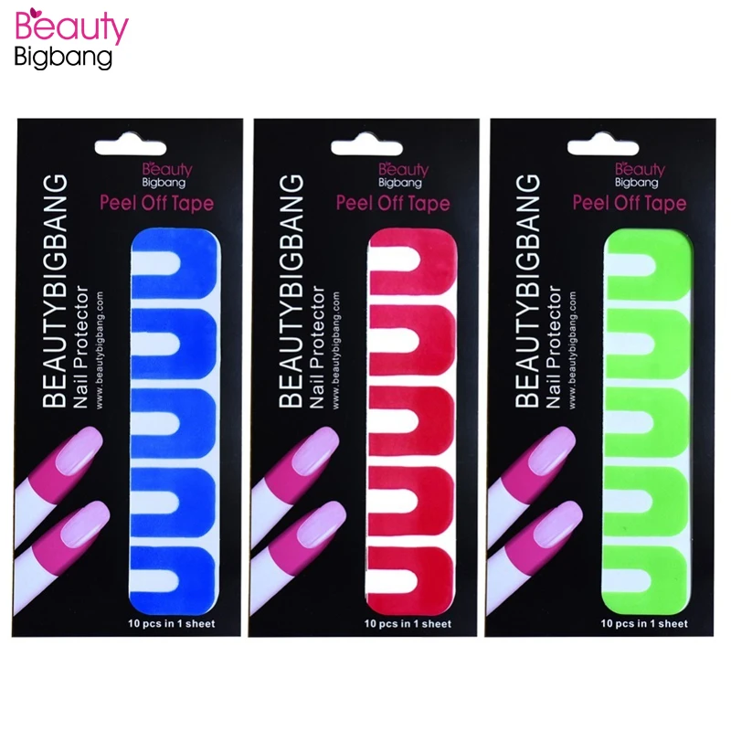 BeautyBigBang 2 листа 8 3*8 см синий нейл арта Стикеры U Форма анти переполнения ногтей