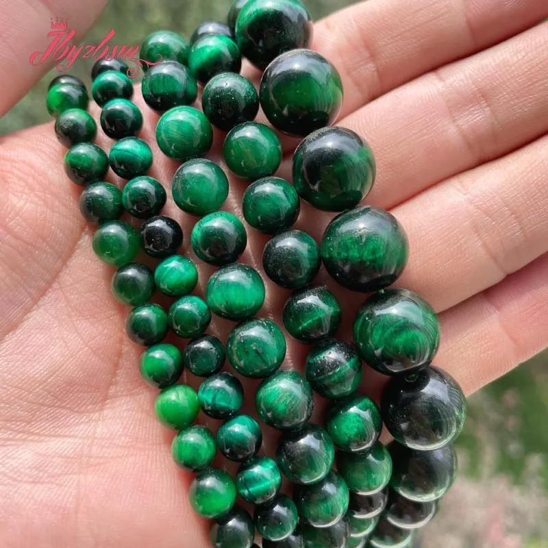 

Natural Tiger's Eye Green Smooth Stone Beads Loose 6/8/10/12mm For DIY Necklace Bracelet Jewelry Making Strand 15" Free Shipping