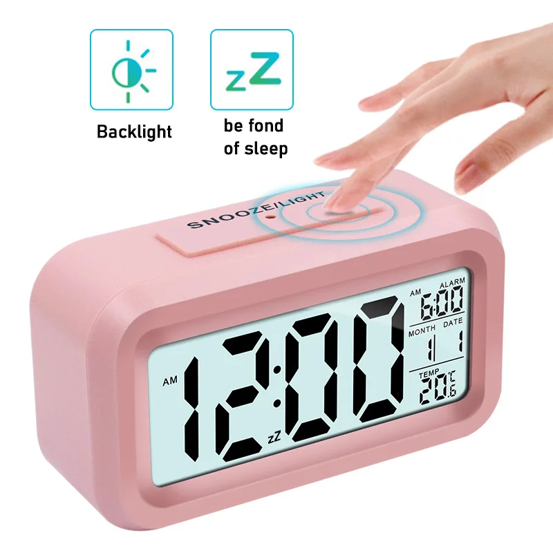 Цифровой будильник с светодиодный ШИМ светодиодным экраном настольные цифровые