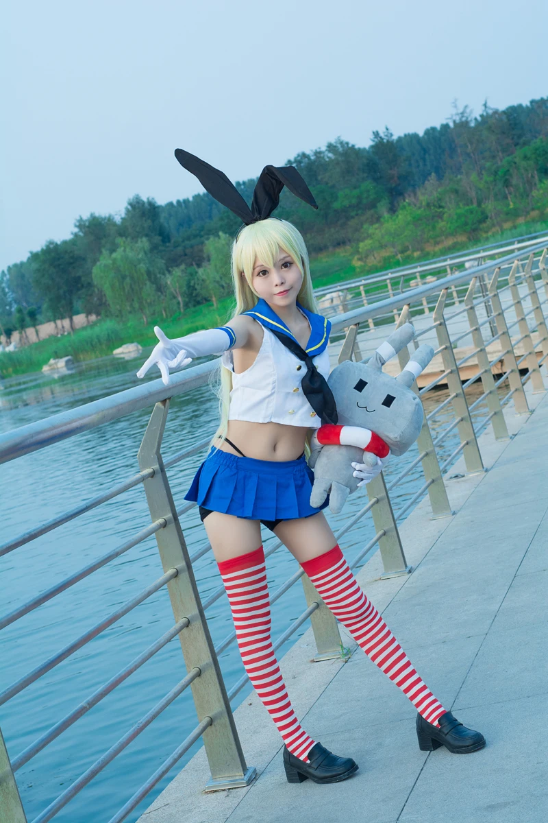 Anime Kantai Collection Shimakaze Uniforms Cosplay Cos Costume Free Shipping+Socks | Costumes