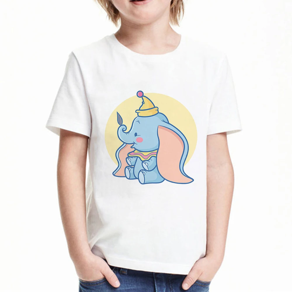 

Disney Dumbo Elephant Graphic Print T-shirt Kids Fashion Baby Girl Boy Tshirt Tee Harajuku Aesthetic Top Children T Shirt