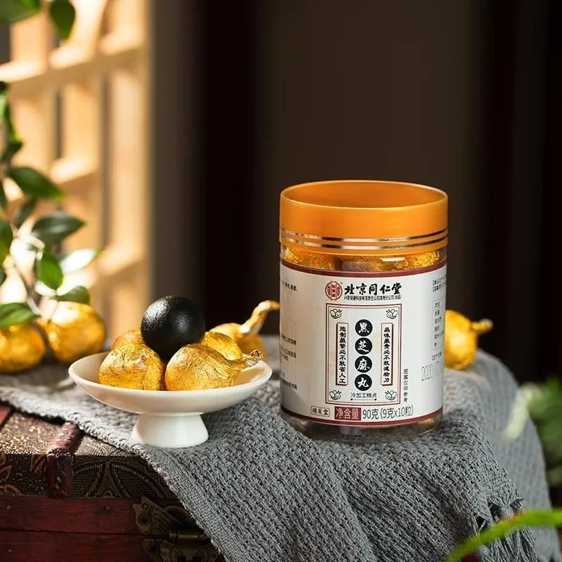 S&eacute;samo negro con bolas de miel naturales hechas a mano, comida saludable org&aacute;nica tradicional de china, nutritiva, para belleza, buen gusto-4