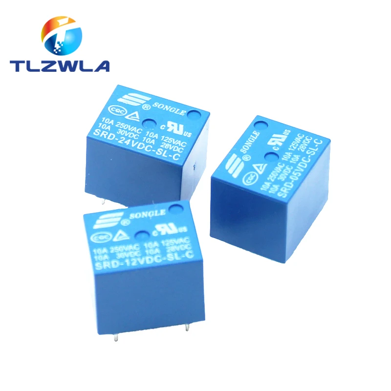 5 шт./лот реле SRD 05VDC SL C 12VDC 24VDC 05V 12V 24V 10A 250VAC 5PIN T73|Реле| |