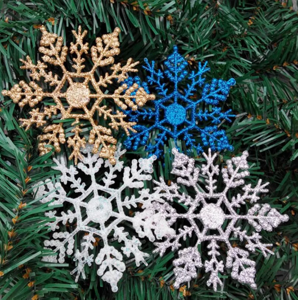 

5x Glitter Christmas Snowflakes Xmas Tree Decorations Craft Party Home Ornament