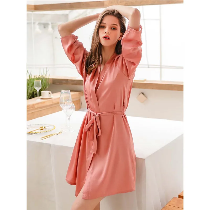 

sexy lingerie 2020 Silk Lace Suspenders Comfortable Breathable nuisette robe sets traje conjuntos robe ensembles night dress