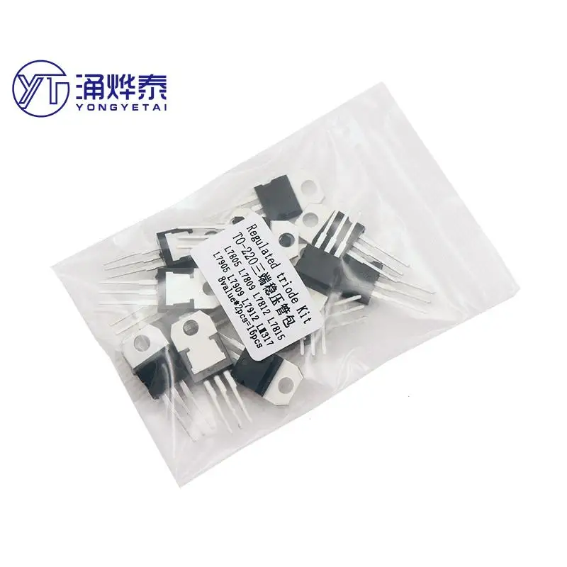 

YYT 8value*2pcs=16pcs 7805 7809 7812 7815 7905 7912 7915 LM317T TO-220 Transistor Assortment Kit Voltage Regulator