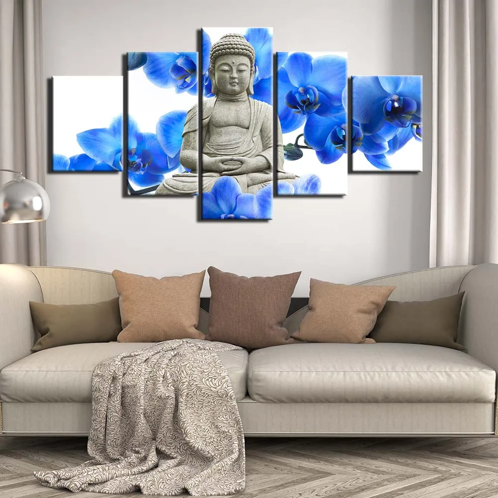 

С алмазами, с изображением Религия вышивка домашний Декор 5 шт. алмазов картина Будда Полный Круглый дрель вышивки крестом подарок наклейки ...