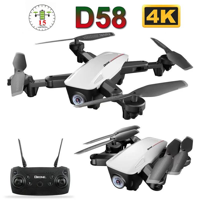 Профессиональный складной Дрон D58 с камерой 4K 2019 P HD Wi Fi FPV и оптическим потоком