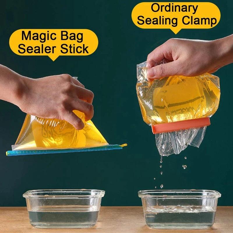 

16PCS Chip Clips Plastic Bag Sealer Stick, Stay Fresh Bag Sealer Sticks Magic Kitchen Food Storage Clips, Bag Sealer