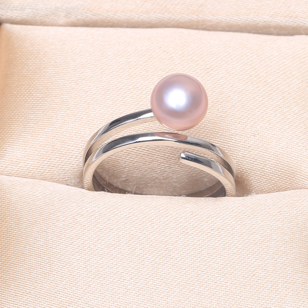 BaroqueOnly Natural Freshwater Pearl Rings white purple orange bule adjustable 925 Sterling Silver jewelry For Women RBD | Украшения и