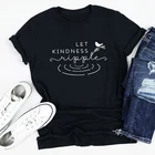 Футболка Let Kind ness из 100% хлопка с рисунком, футболка с мотивирующей цитатой в эстетике, милая женская футболка с христианской Библией