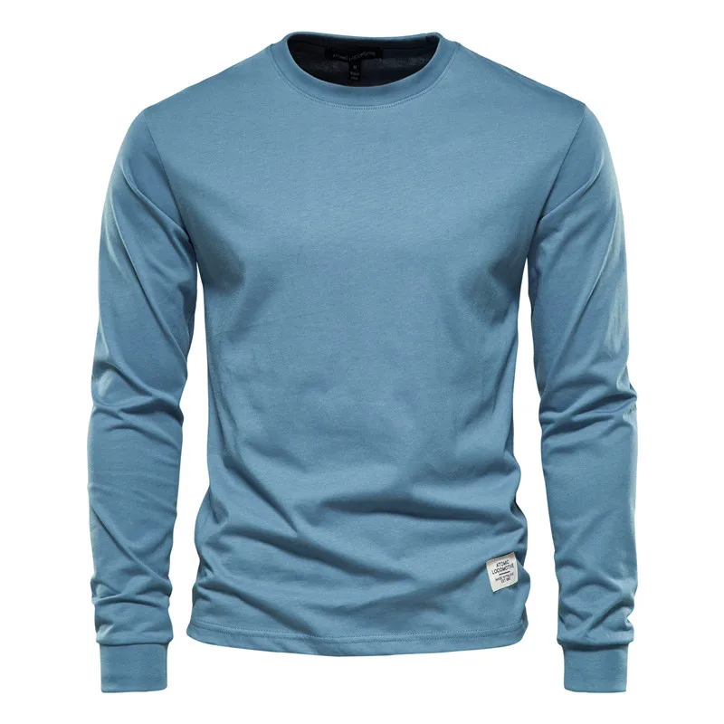 BOLUBAO Men's Long Sleeve T-shirts 2022 Spring 100% Cotton Workwear Tee Tops Solid Color Pullovers T Shirts Male | Мужская одежда