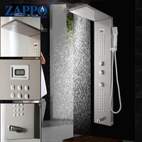 zappo shower column with massage jets bathroom rainfall shower head whand sprayer faucet shower panel bathtub faucets ru stock