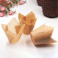 40hot50pcs oil proof tulip cake cup muffin cupcake liner paper holder baking tool