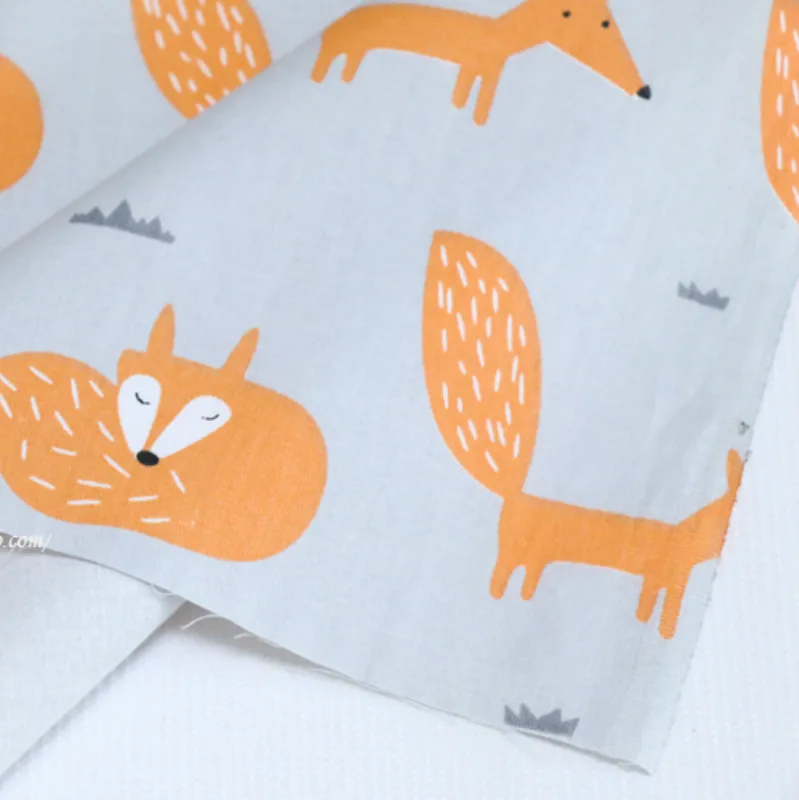 6 шт./лот хлопковая Лоскутная Ткань с принтом лисы для шитья сделай сам стеганое